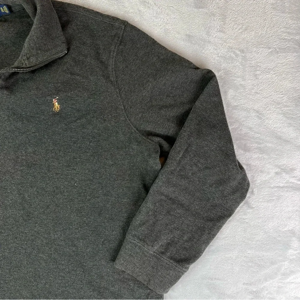 Polo Ralph Lauren Estate Rib Size XL Sweater Dark Gray 1/4 Zip Knitted‎ Pullover